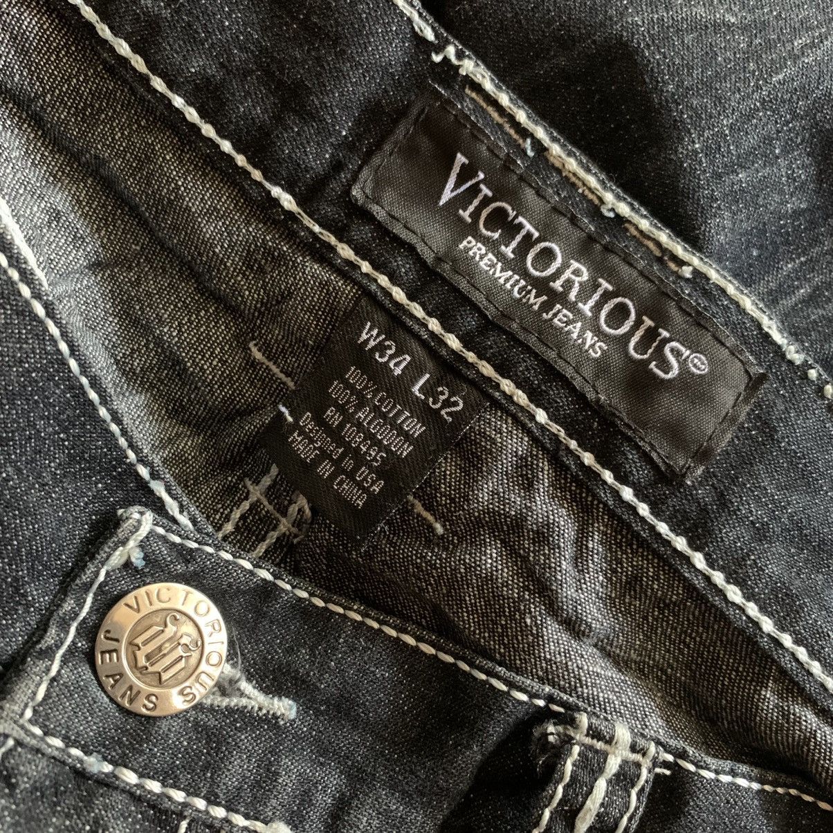 Japanese Brand Y2K Victorious LA Los Angeles Denim Pants Size US 34 / EU 50 - 9 Thumbnail
