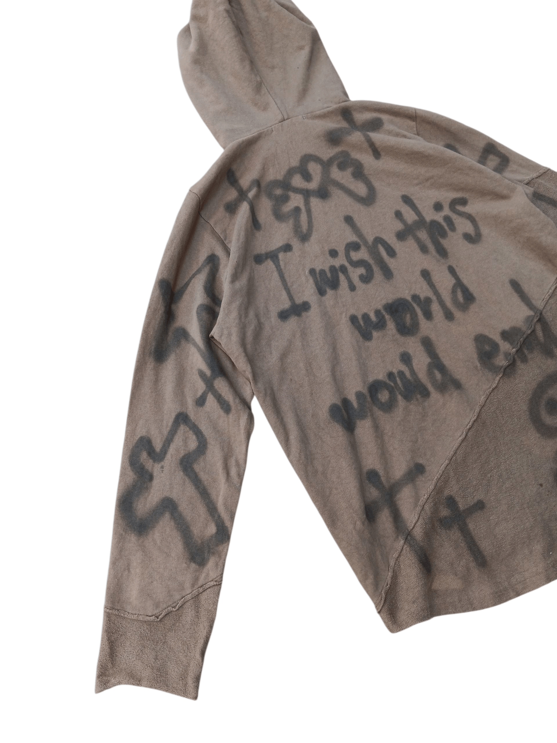 Japanese Brand Blue tornado spray painted remake hoodie Size US L / EU 52-54 / 3 - 12 Thumbnail