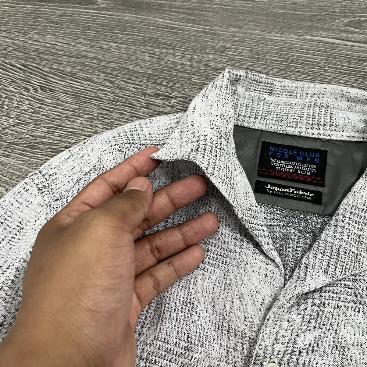 Japanese Brand 2000s Nicole Club For Men Textured Check Shirt Designer Size US M / EU 48-50 / 2 - 6 Thumbnail