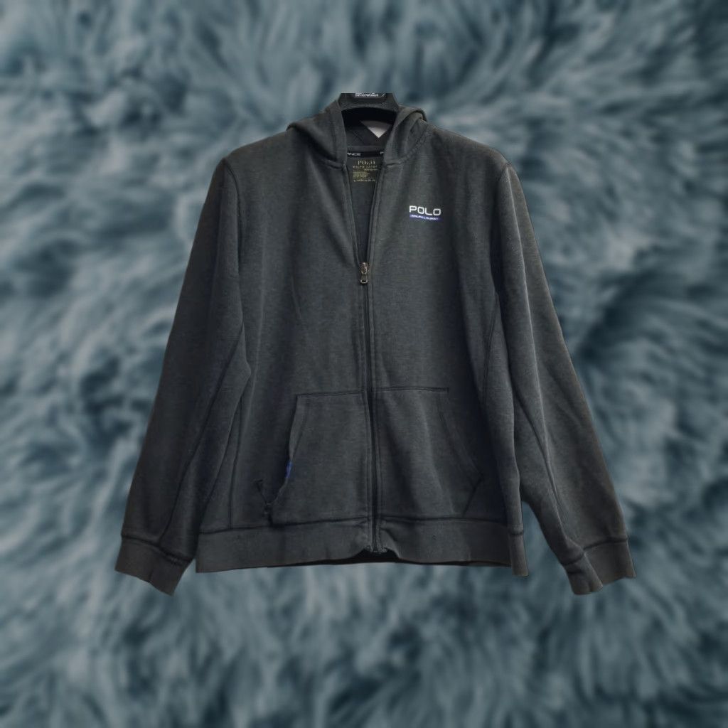 Polo Ralph Lauren Polo Ralph Lauren Hoodie Full Zip Gray Pony Logo Mens XL Distressed Knit Cotton/All Seasons Sports Regular Size XL Size US XL / EU 56 / 4 - 1 Thumbnail