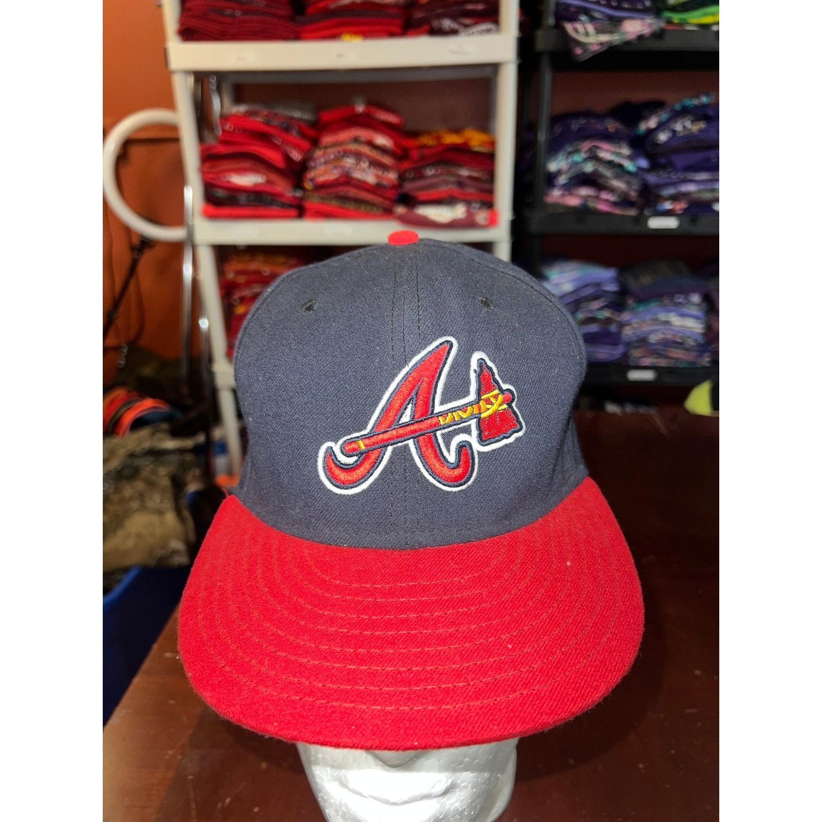 New Era Atlanta Braves 59Fifty Hat Cool Base MLB On Field Cap 7 1/2 Size ONE SIZE - 2 Thumbnail