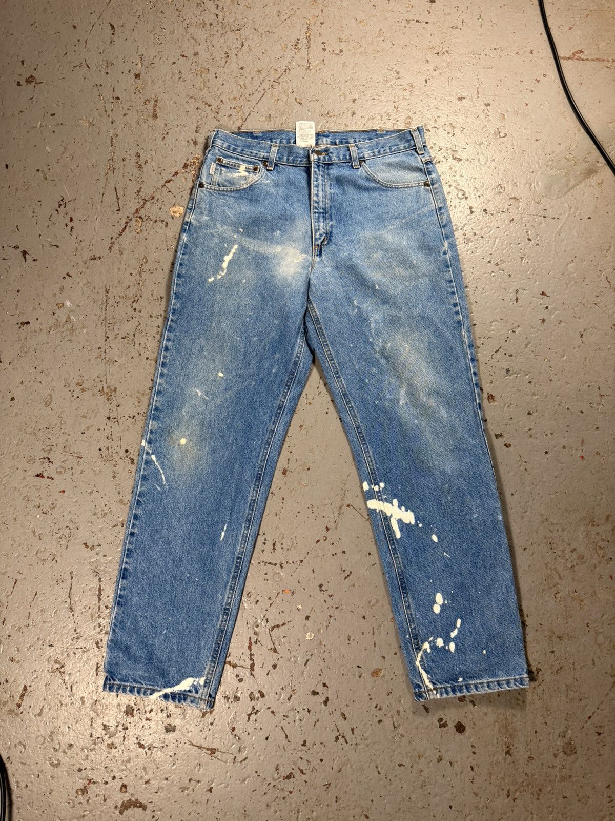 Carhartt Classic Vintage Carhartt Distressed Bleach Stained Denim Size US 34 / EU 50 - 1 Thumbnail