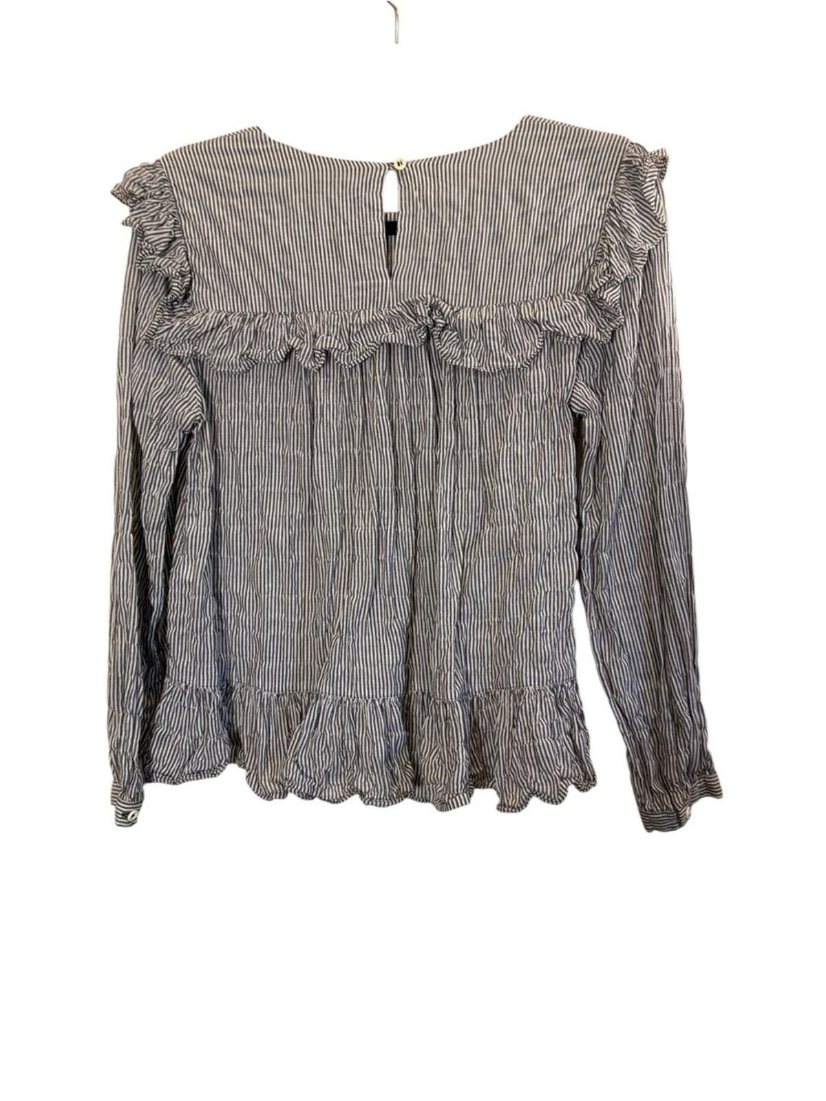 Other Masscob Women’s Beachy Striped Ruffle Yoke Cotton Top sz S Size S / US 4 / IT 40 - 6 Thumbnail