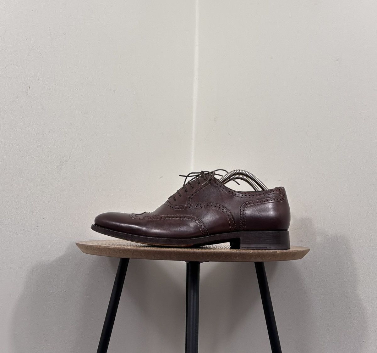 Santoni Santoni Men’s Burgundy Brown Leather Oxford Dress Shoes Size US 9 / EU 42 - 9 Thumbnail