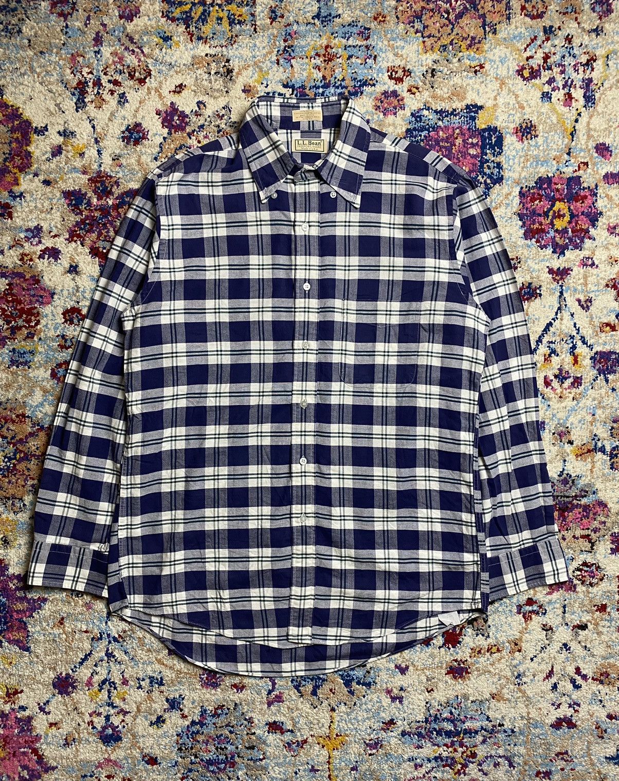L.L. Bean Vtg 90s LL Bean single needle Button Up Checkered Shirts Size US L / EU 52-54 / 3 - 1 Thumbnail