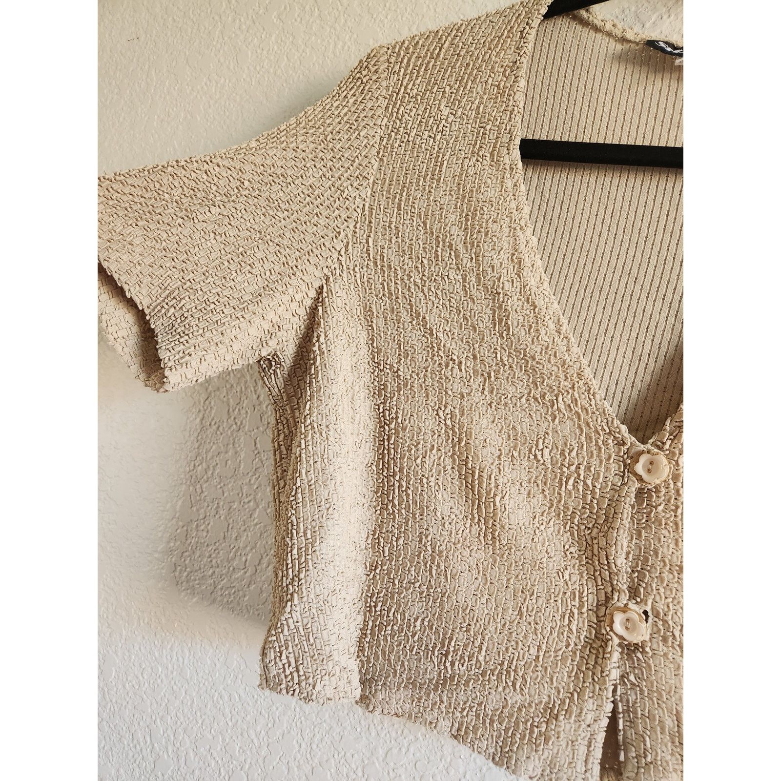 Other Y2k Sharade Women's Cropped Boho Button Up Cardigan 12p Size L / US 10 / IT 46 - 5 Thumbnail