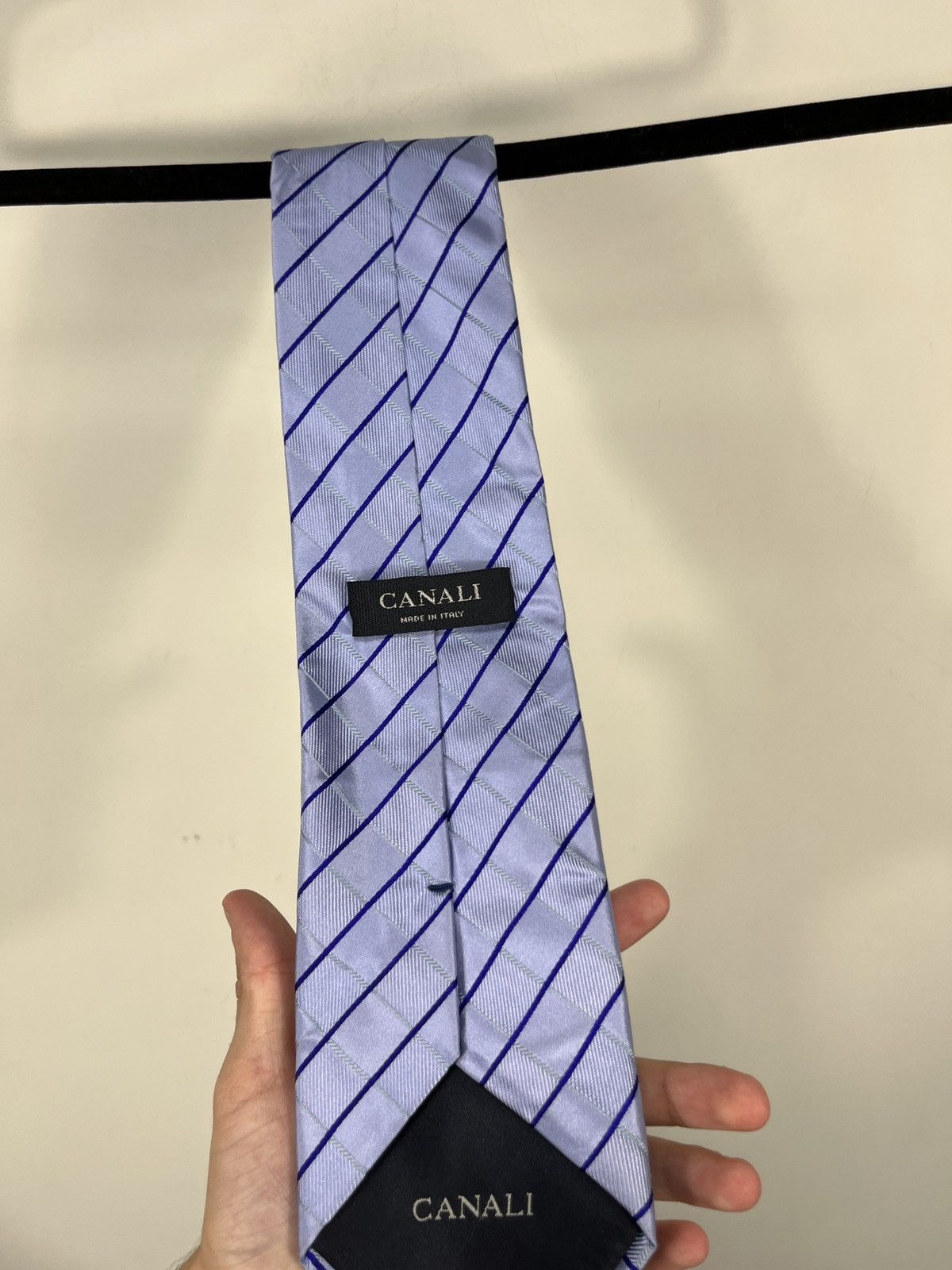 Canali Canali Checkered Blue Formal Luxury Silk Tie Size ONE SIZE - 4 Thumbnail