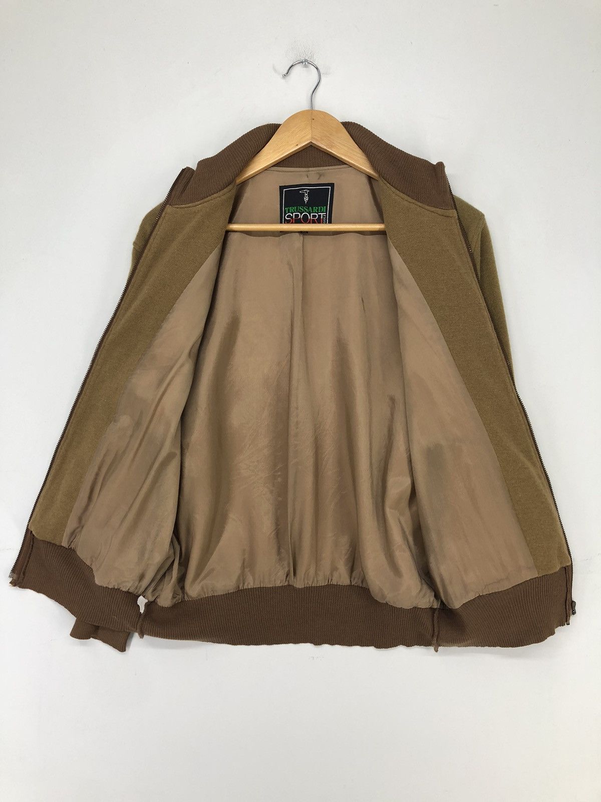 Trussardi Vintage Trussardi Sport Golf Distressed Wool Bomber Jacket Size US M / EU 48-50 / 2 - 3 Thumbnail
