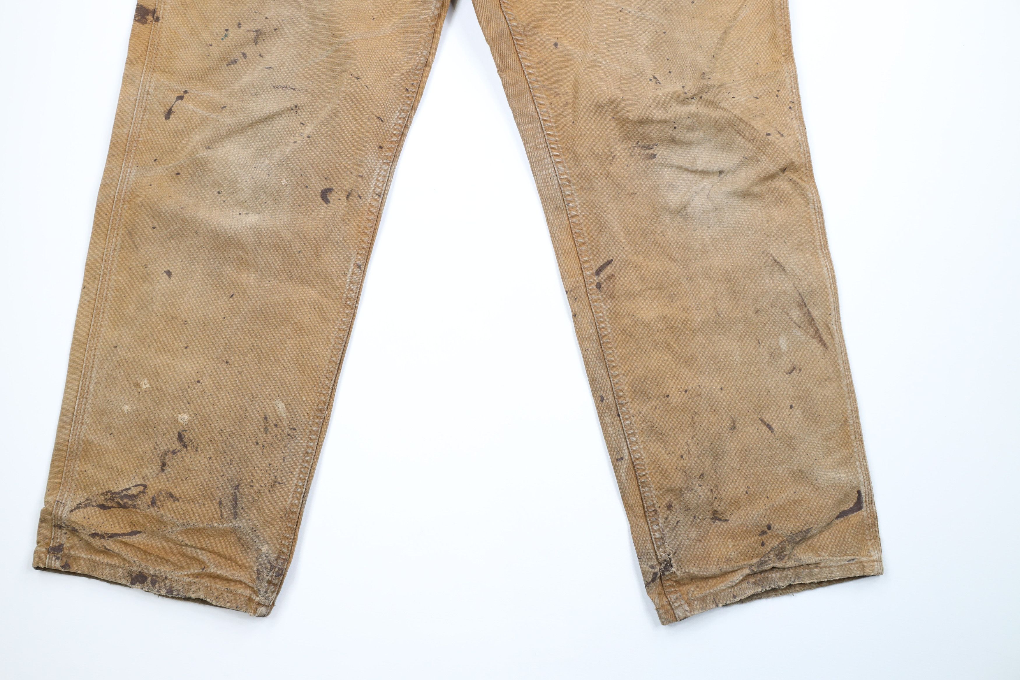 Carhartt Carhartt Thrashed Spell Out Wide Leg Canvas Pants Duck Brown Size US 36 / EU 52 - 4 Thumbnail