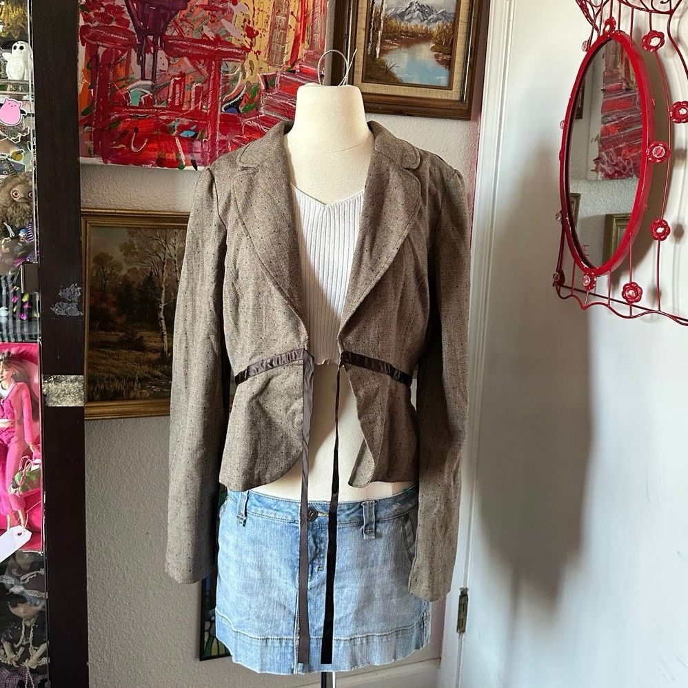 Other charlotte russe brown polka dot blazer jacket Size L / US 10 / IT 46 - 1 Thumbnail