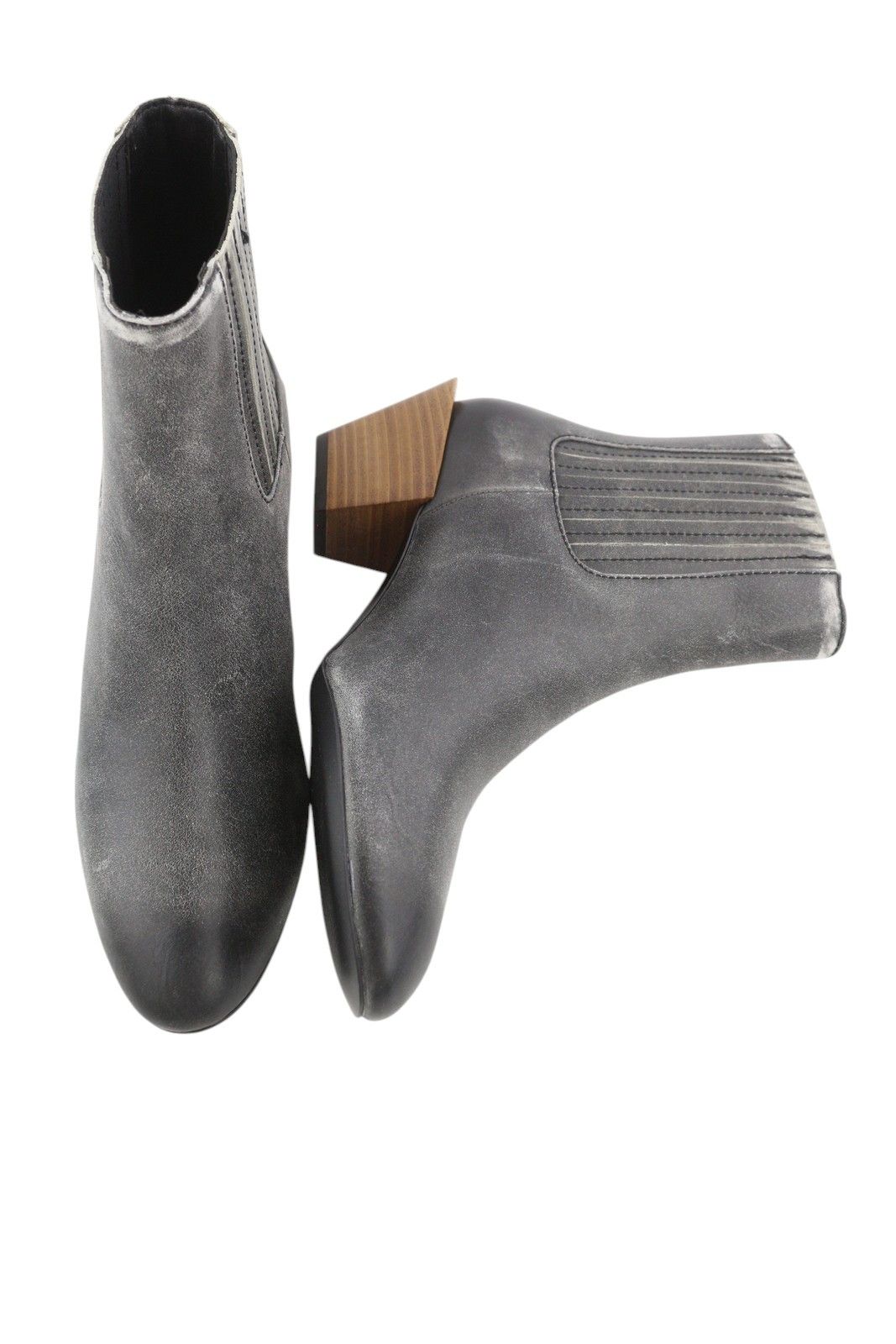 Diesel D-TEXANNE CH EU39 Grey Black Leather Cuban Heel Boots 41120 Size US 8 / IT 38 - 6 Thumbnail