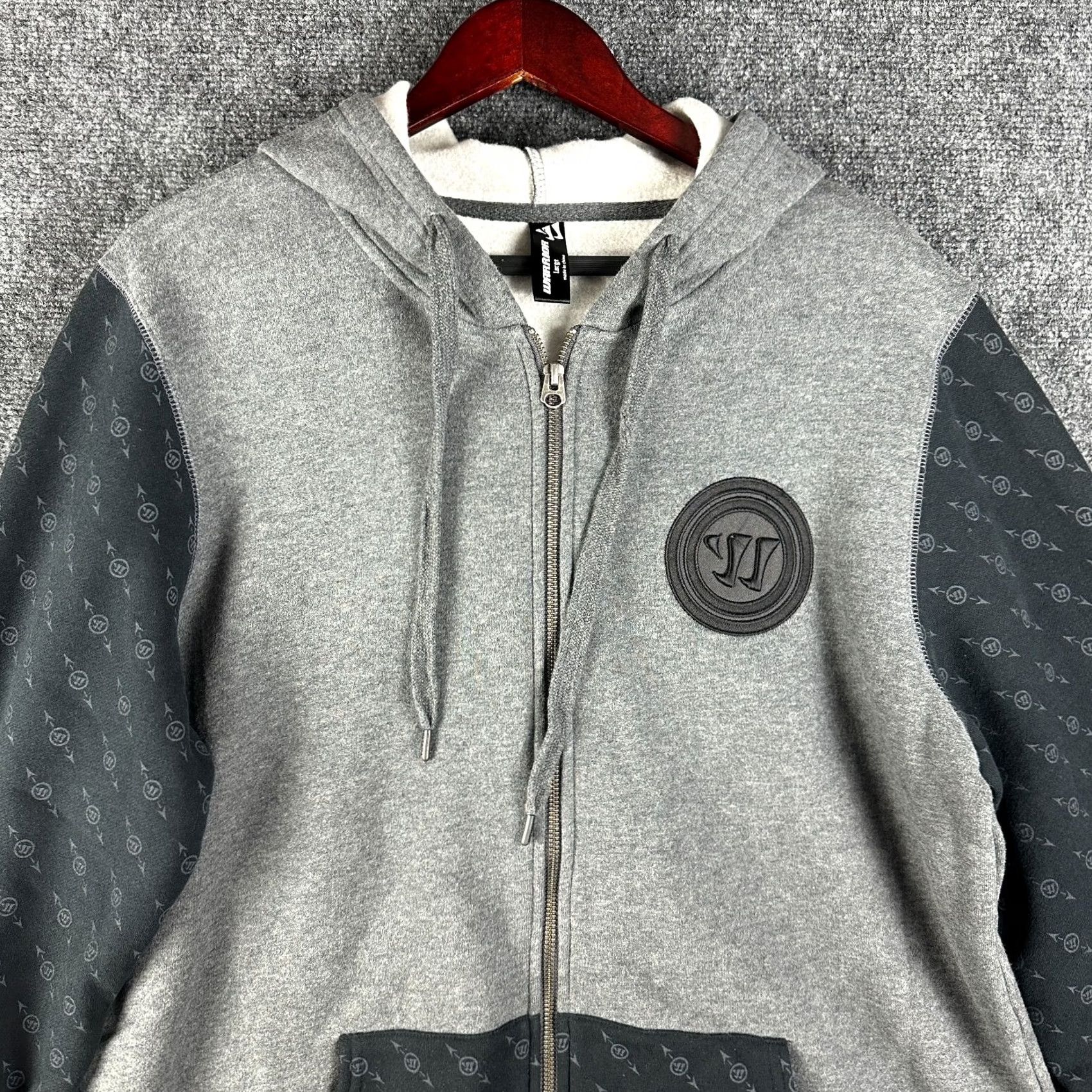 KangaROOS Warrior Hoodie Mens L Gray Black Kangaroo Pockets Full Zip Logo Size US L / EU 52-54 / 3 - 2 Thumbnail