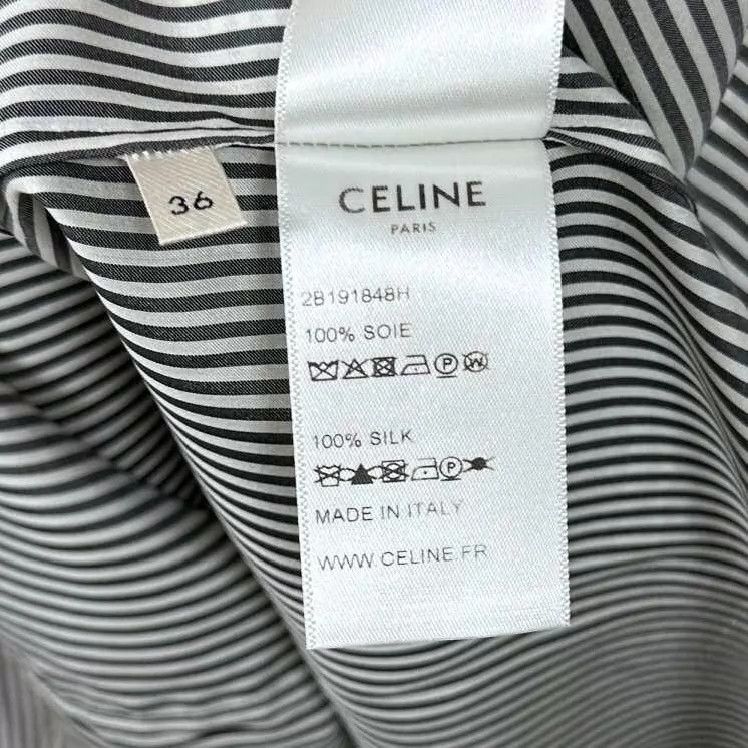 Celine Celine Striped Silk Tie-Front Shirt Women's 36 Size XS / US 0-2 / IT 36-38 - 5 Thumbnail