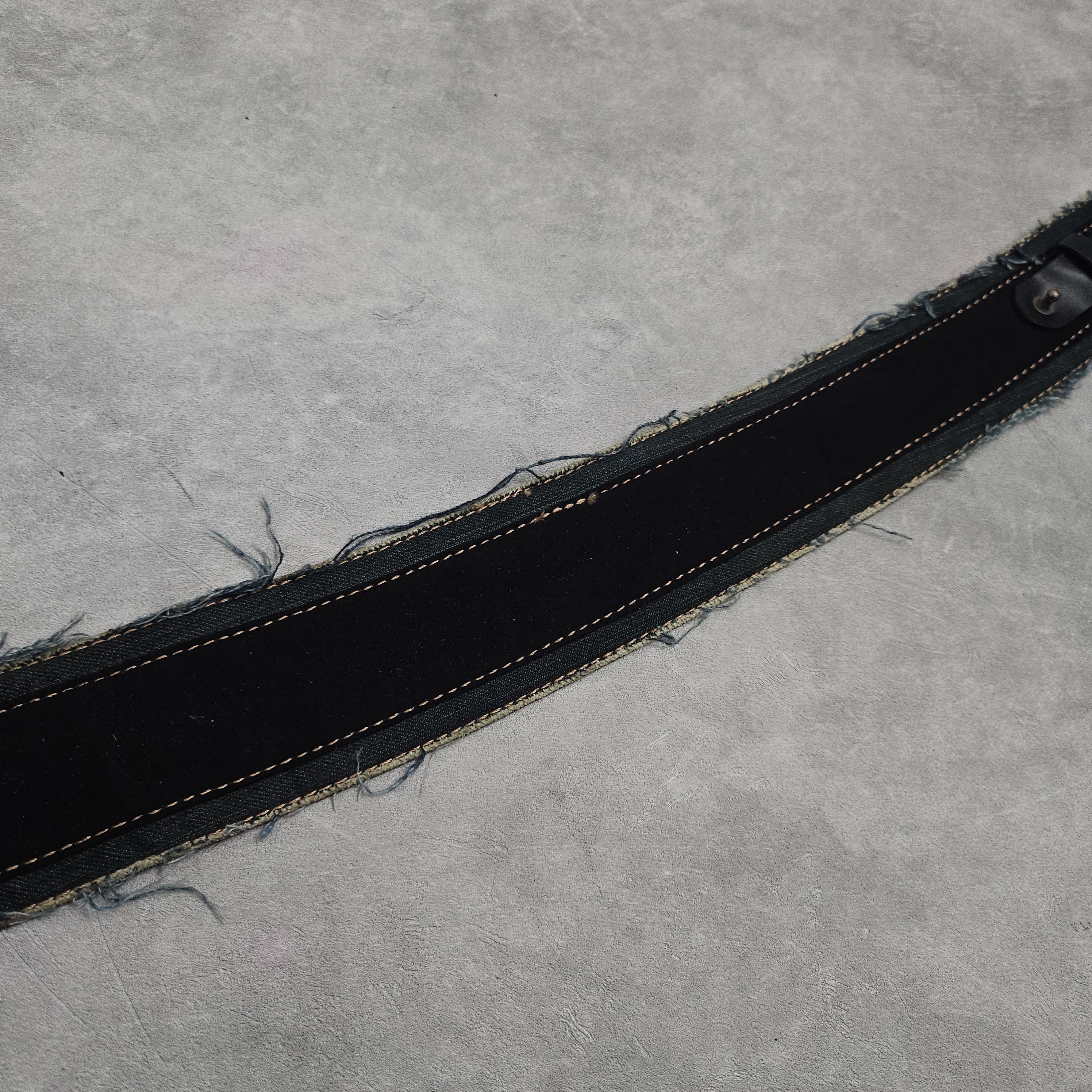 Japanese Brand Black Distressed denim Voice of voice belt Size ONE SIZE - 5 Thumbnail