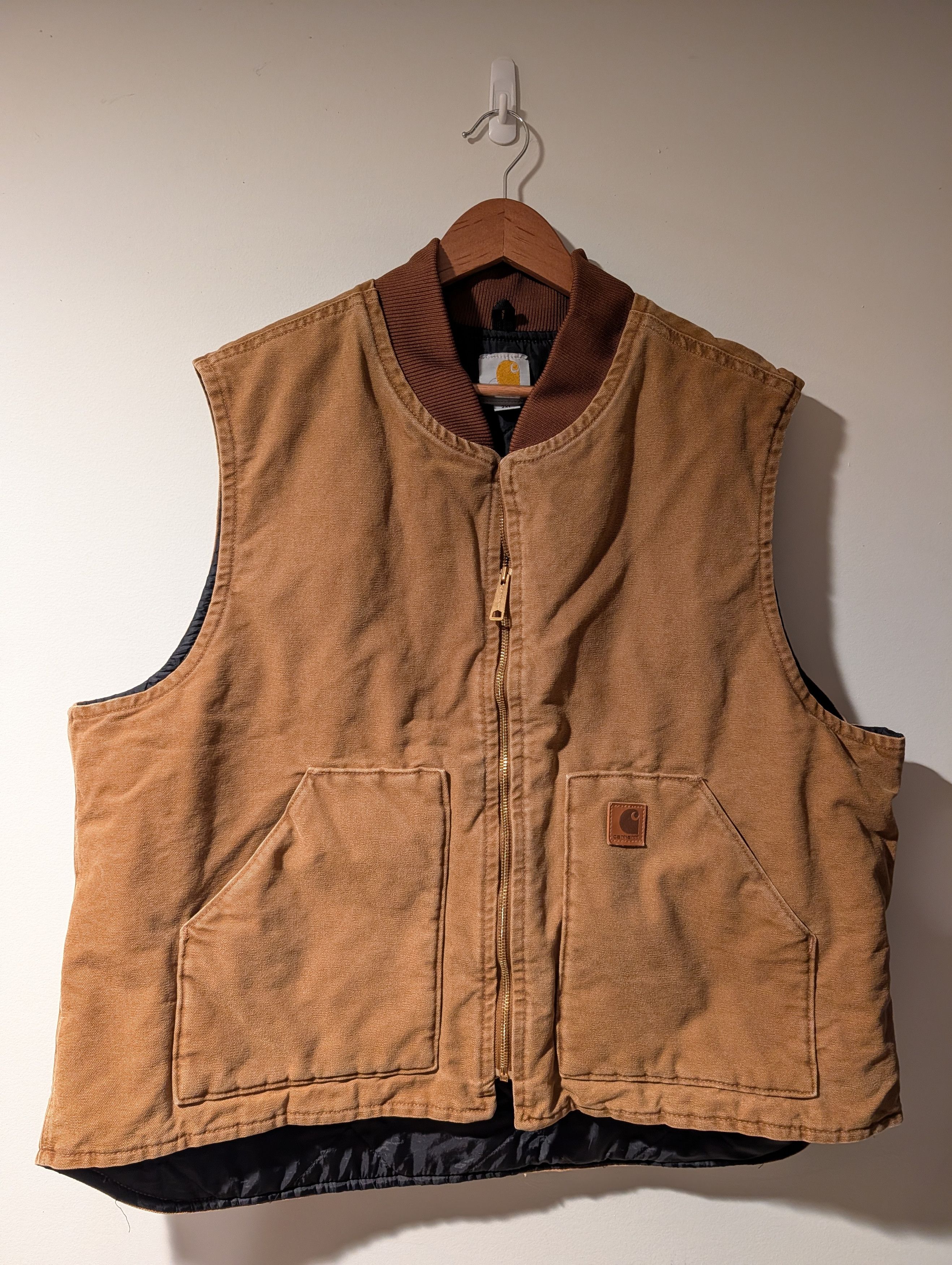 Carhartt Vintage Carhartt V02 Sandstone Duck Insulated Work Vest 2XL Size US XXL / EU 58 / 5 - 1 Thumbnail