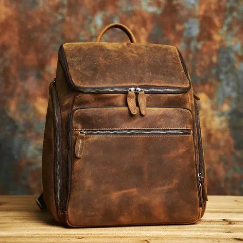 Genuine Leather × Japanese Brand Unique Leather Backpack Retro Style Size ONE SIZE - 2 Thumbnail