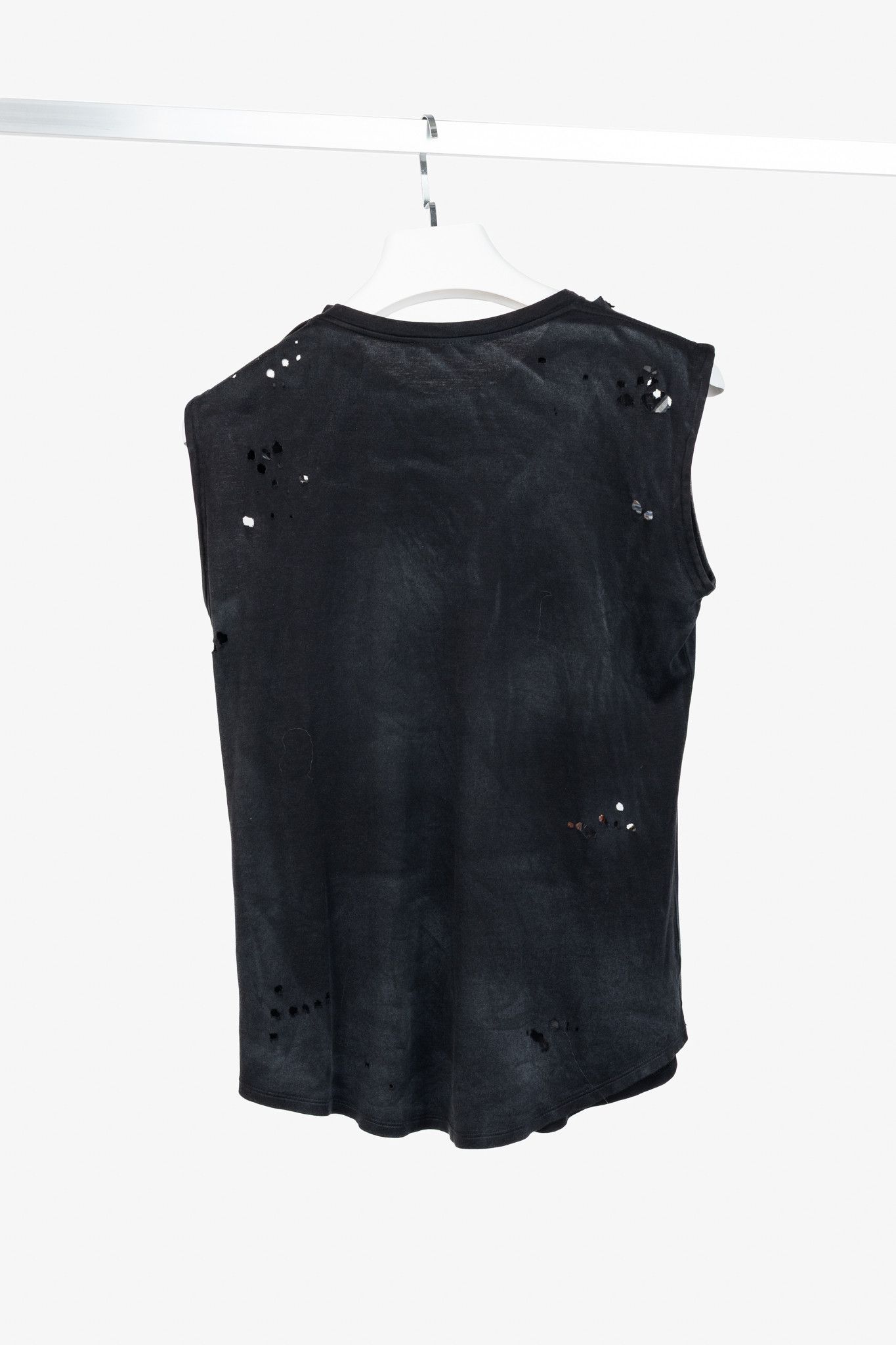 Balmain Balmain Black Cotton Distressed 3-Button Graphic Tank Size M / US 6-8 / IT 42-44 - 2 Thumbnail
