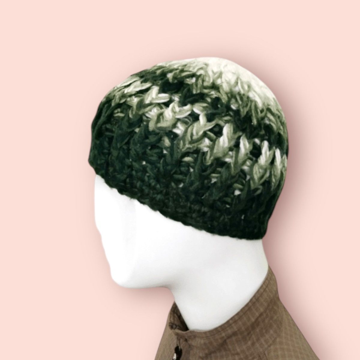 VINTAGE COLOURED CABLE HOMESPUN KNITTED BEANIE