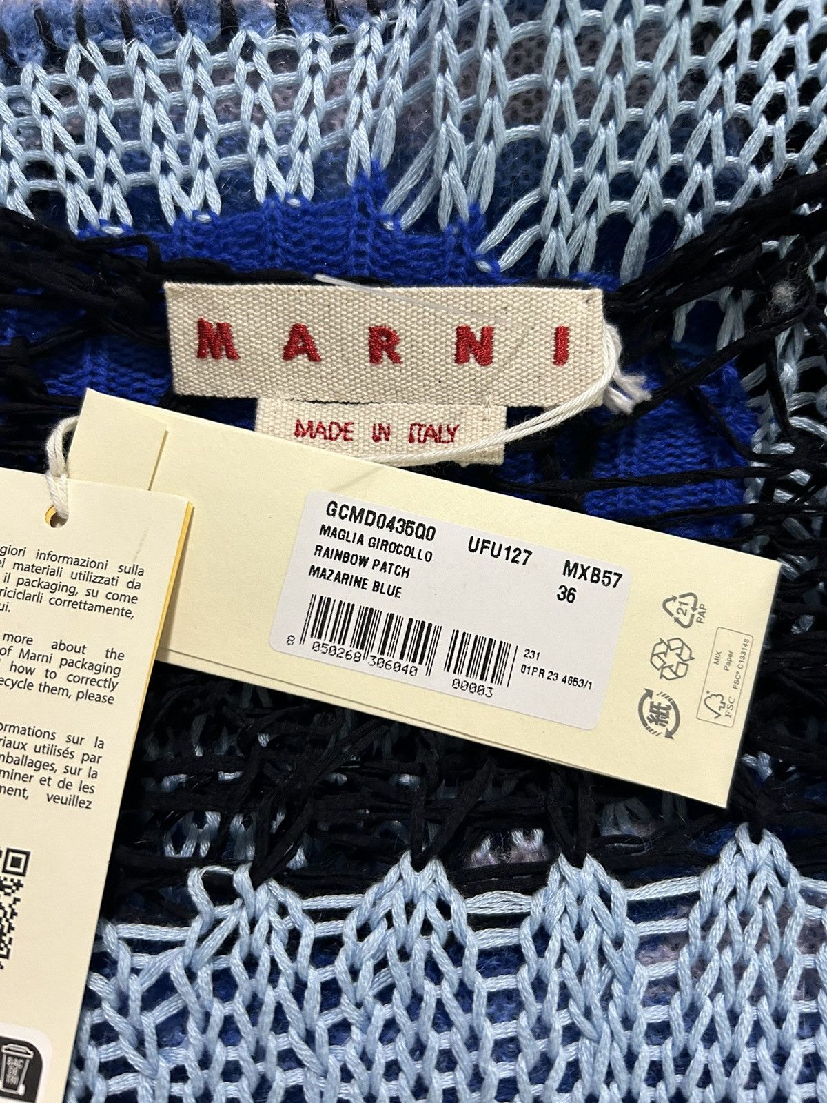 Marni MSRP: $1.4K NWT! Reconstructed grunge, mohair knit Size US S / EU 44-46 / 1 - 5 Thumbnail