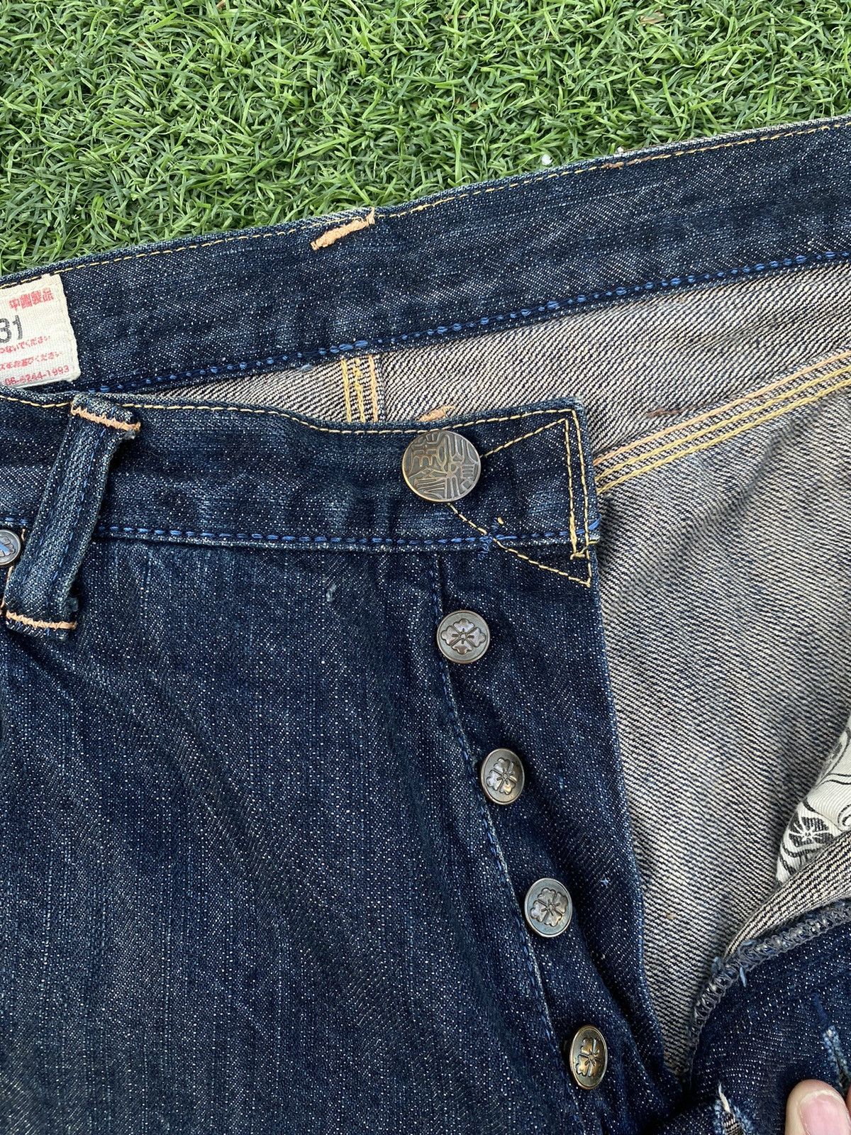 Evisu VINTAGE EVISU YAMANE WHITE SEA GULLS WITH PINK SELVEDGE Size US 32 / EU 48 - 9 Thumbnail