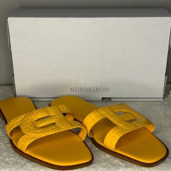 Cole Haan NIB Cole Haan Slide Sandal in Saffron Leather (sz 9B) Size US 9 / IT 39 - 1 Thumbnail