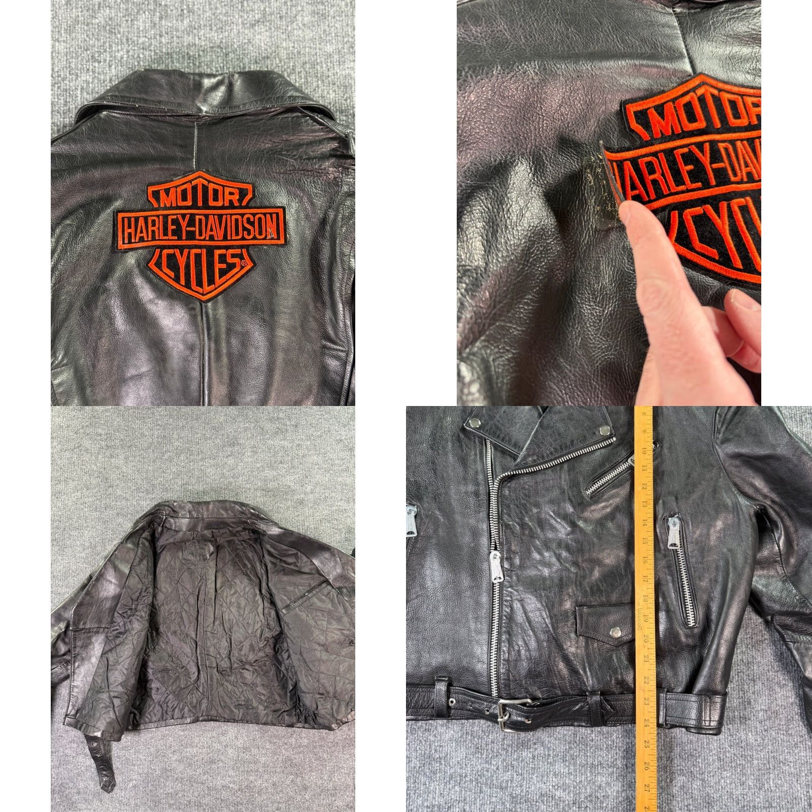 Vintage VINTAGE Harley Davidson Genuine Leather Jacket Mens Medium Black 1960 Zip Belted Jacket Size US M / EU 48-50 / 2 - 8 Thumbnail