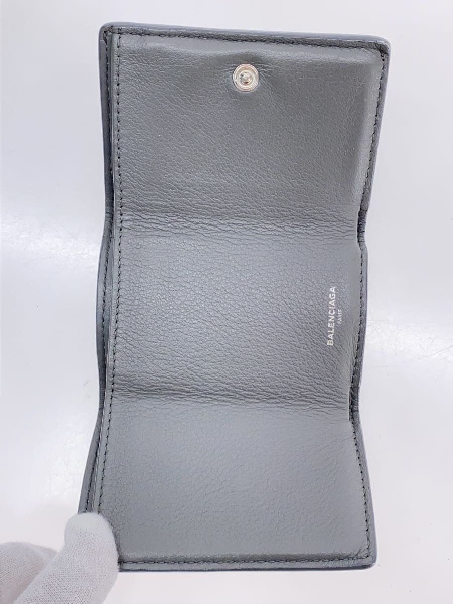 Balenciaga Balenciaga Leather Tri-Fold Wallet Grey Size ONE SIZE - 4 Thumbnail