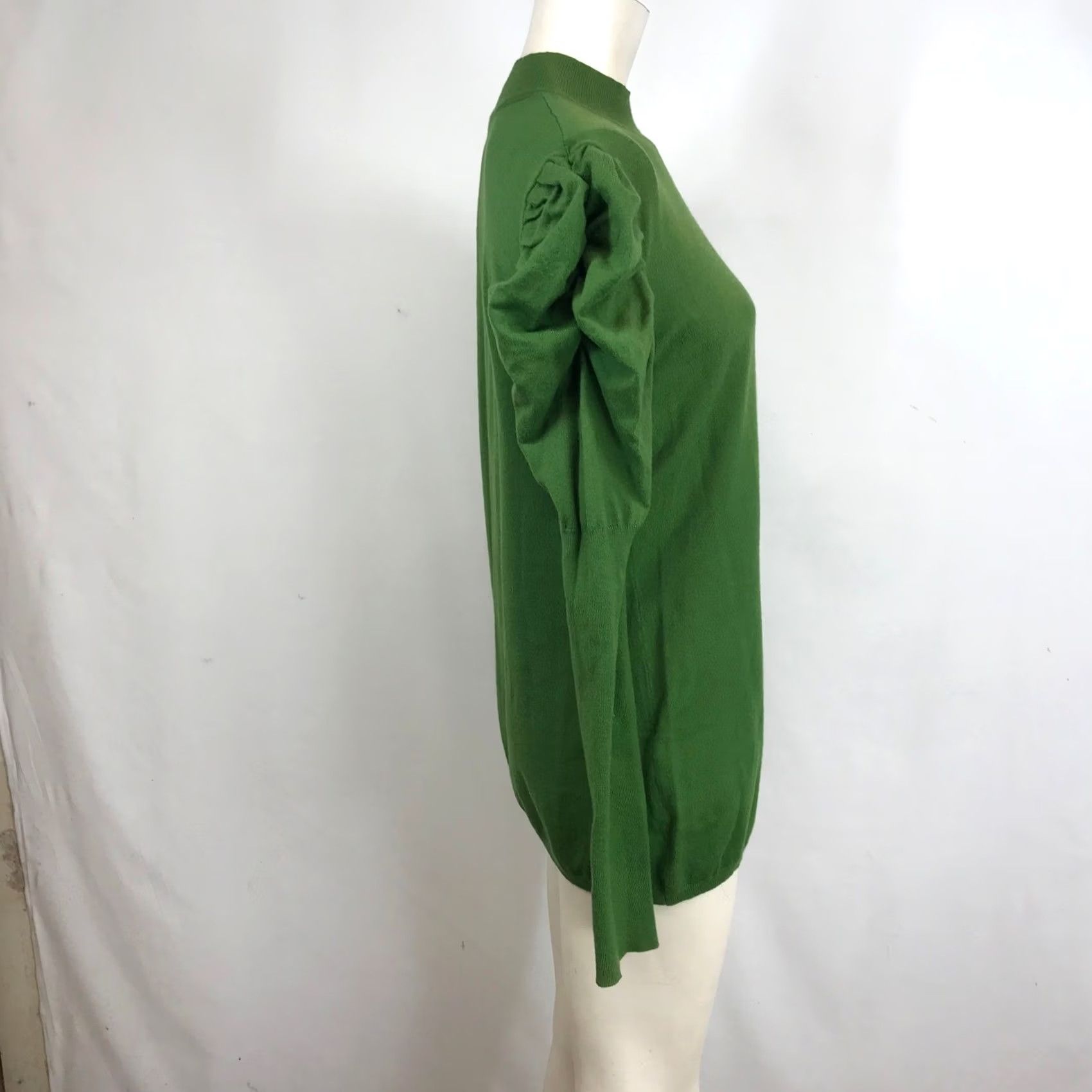 Vintage Easel Green Mock Neck Puff Sleeve Sweater Women L Size L / US 10 / IT 46 - 4 Thumbnail