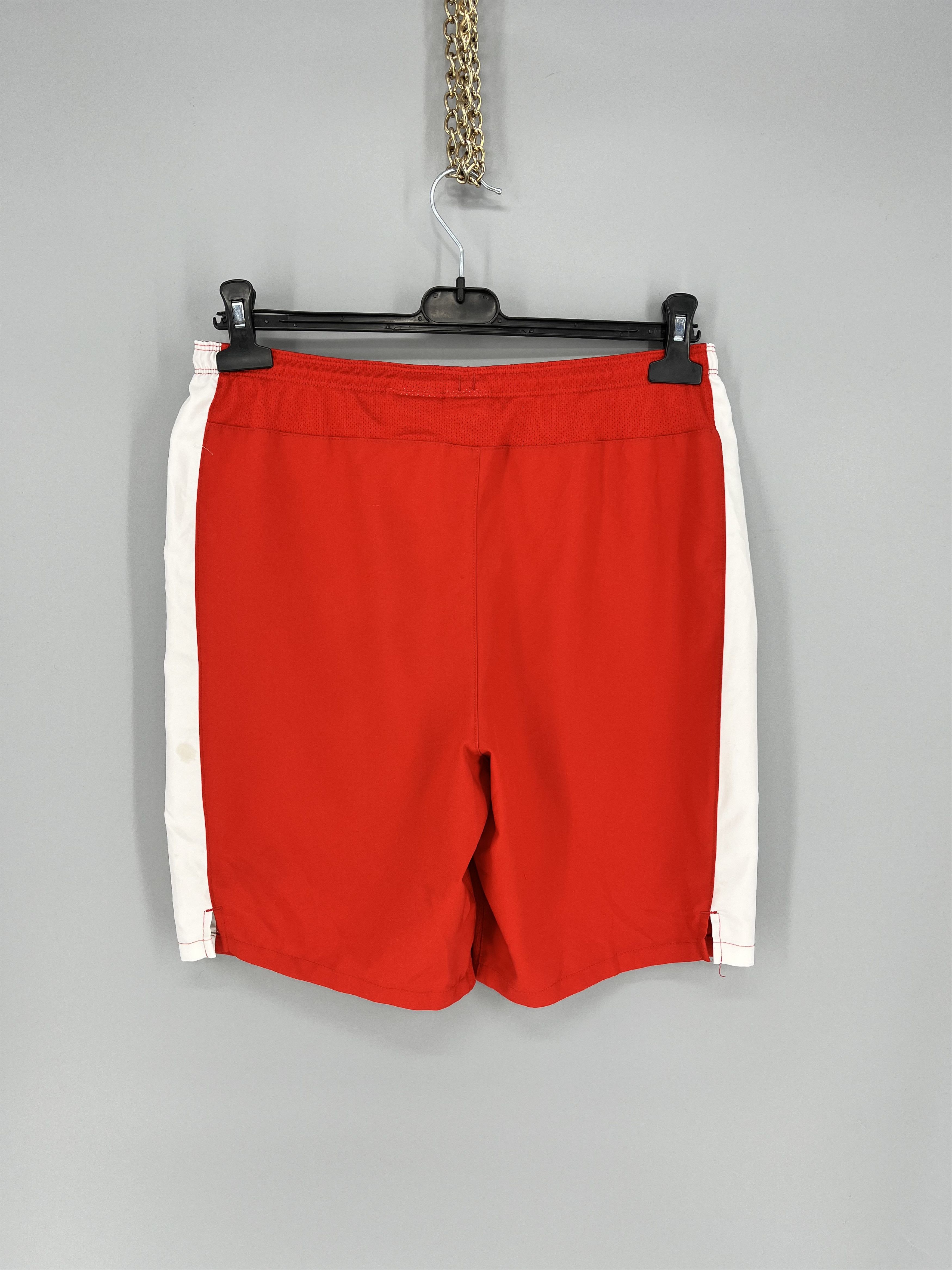 Nike × Vintage 90s Vintage Nike Red Nylon Mini Swoosh Shorts Travis Sty Size US 32 / EU 48 - 8 Thumbnail