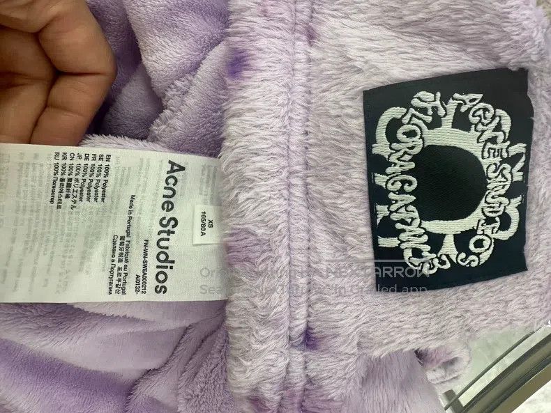 Acne Studios Acne Studios Purple Fleece Printed Hooded Sweatshirt Jacke Size XS / US 0-2 / IT 36-38 - 4 Thumbnail