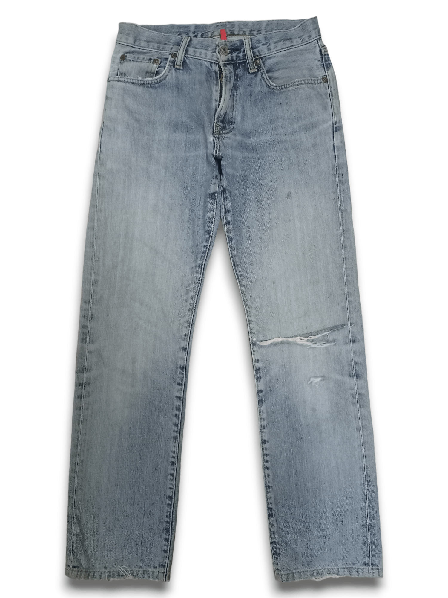 Japanese Brand × Uniqlo Vintage Japanese Uniqlo Blue Wash Distressed Jeans 29x30 Size US 29 - 1 Thumbnail
