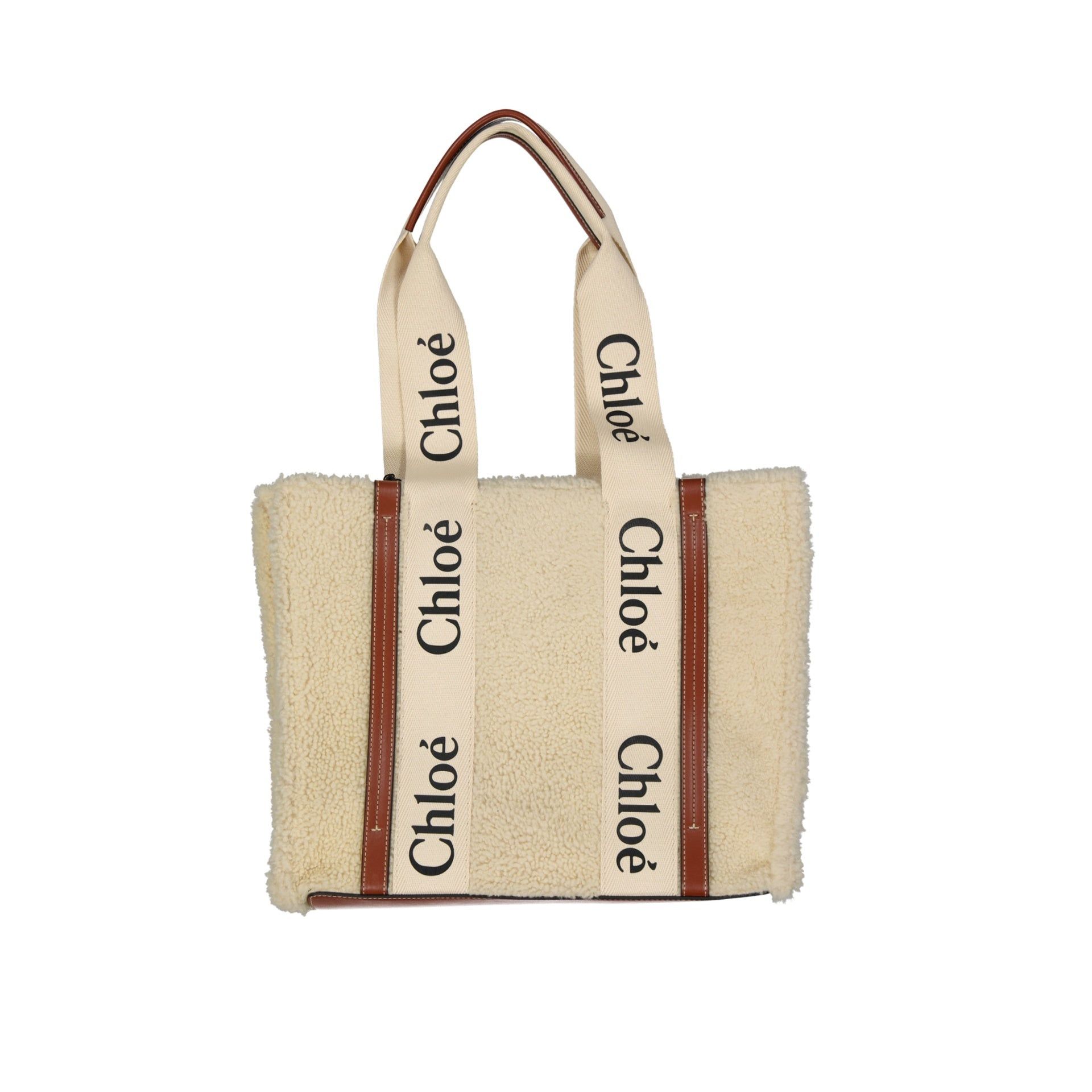 Chloe Chloe Woody Shearling Tote Bag Size ONE SIZE - 1 Thumbnail