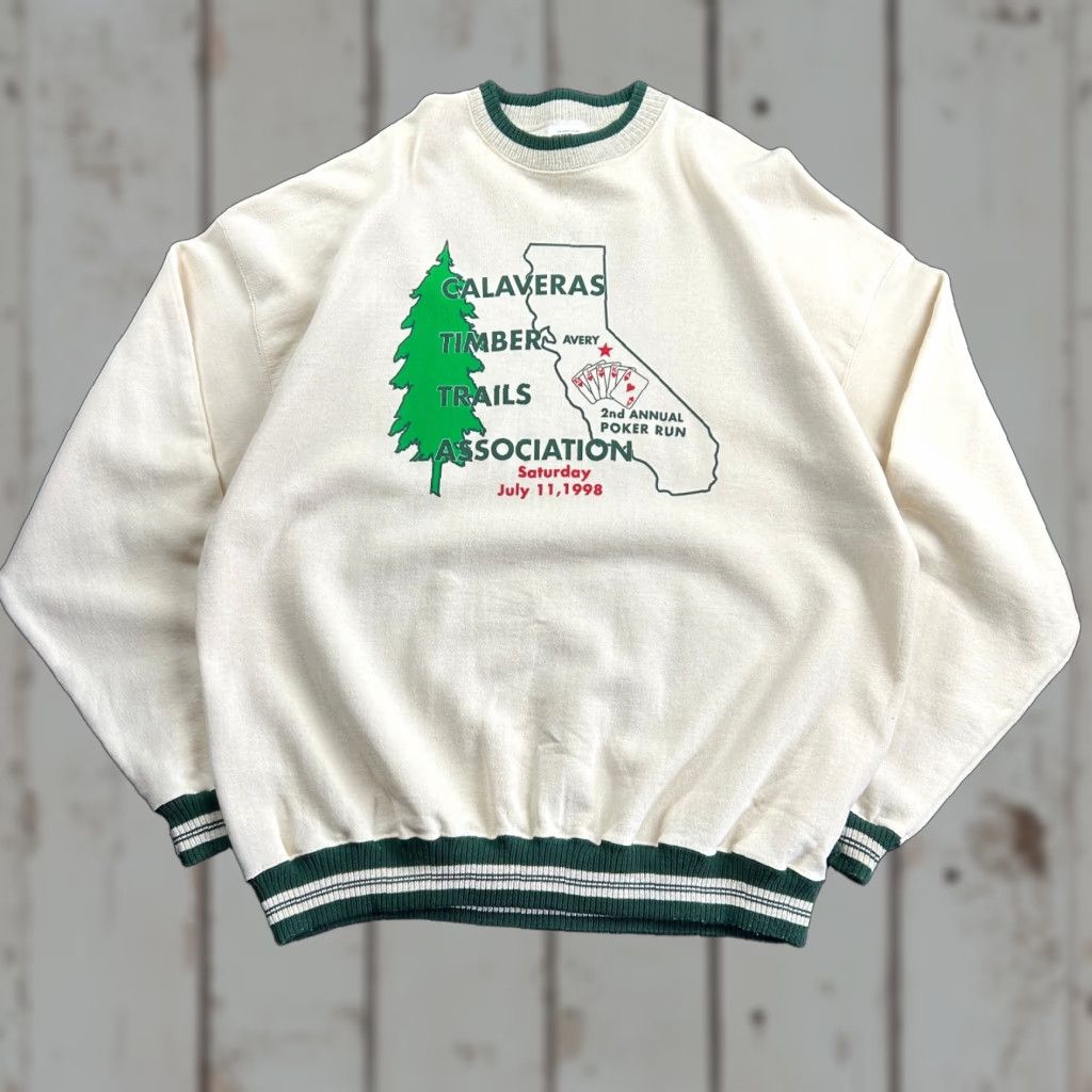 Tultex VINTAGE 90s Calaveras Timber Trails Poker Run Sweatshirt Avery XL USA Made 1998 Size US XL / EU 56 / 4 - 1 Thumbnail