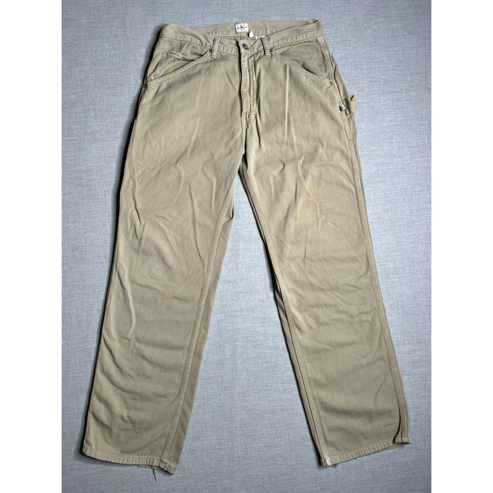 Calvin Klein Vintage Calvin Klein Jeans Baggy Khaki Carpenter Pants 33 Size US 33 - 1 Thumbnail