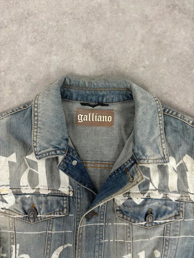 John Galliano SS2011 John Galliano Blue Gazette Gothic Script Denim Jacket Size US M / EU 48-50 / 2 - 4 Thumbnail