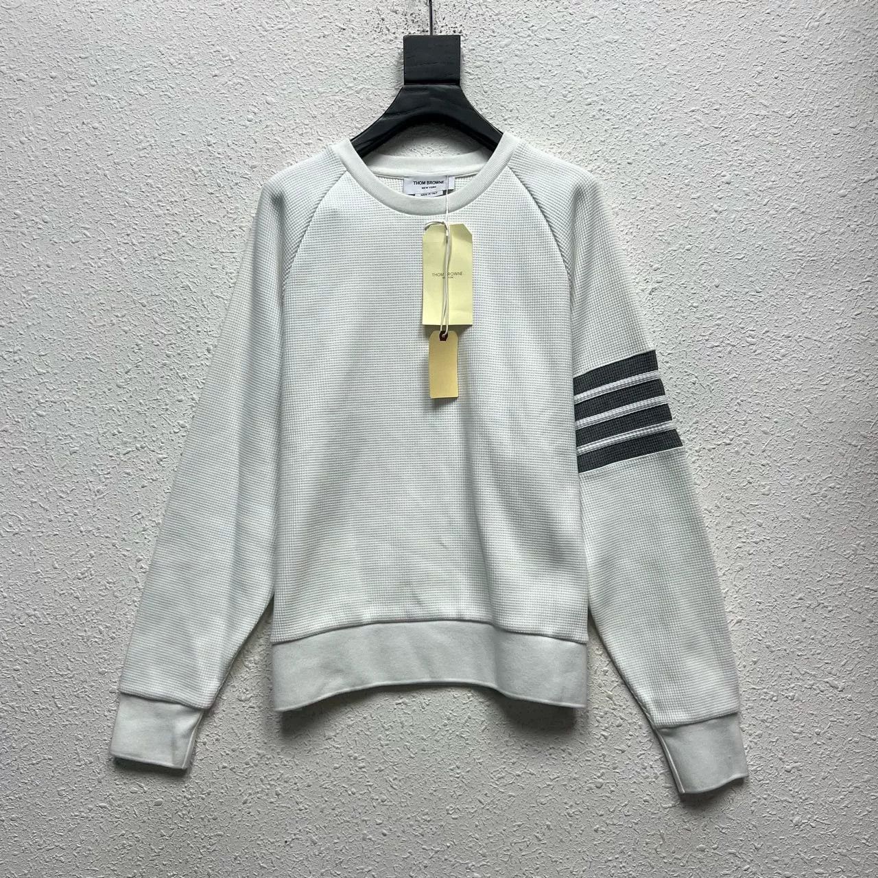 Thom Browne Thom Browne Waffle Knit Gray Print Sweatshirt Size US L / EU 52-54 / 3 - 1 Thumbnail