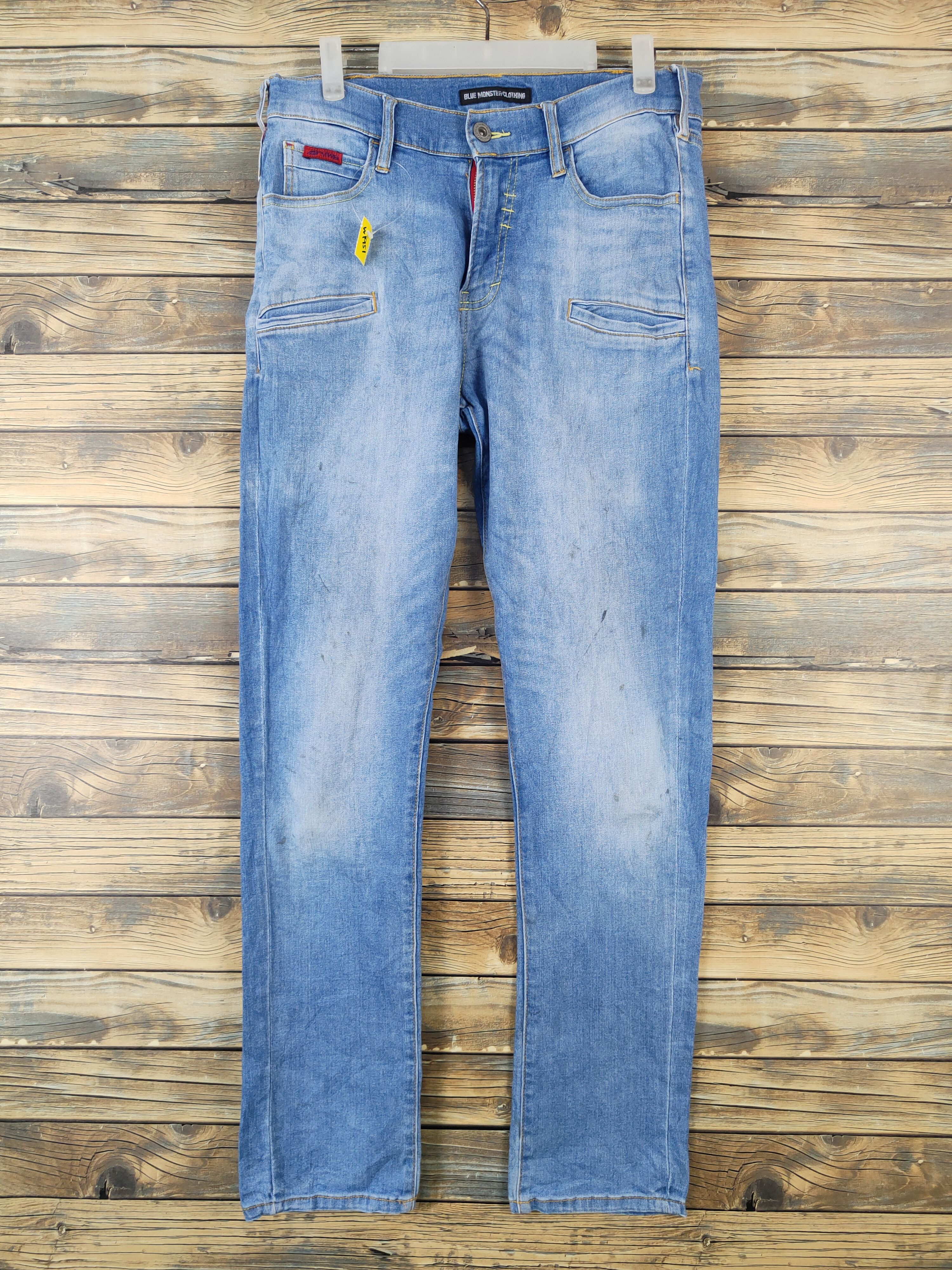 Japanese Brand Blue Monster Blue Distressed Ripped Jeans #W1951 Size US 32 / EU 48 - 1 Thumbnail
