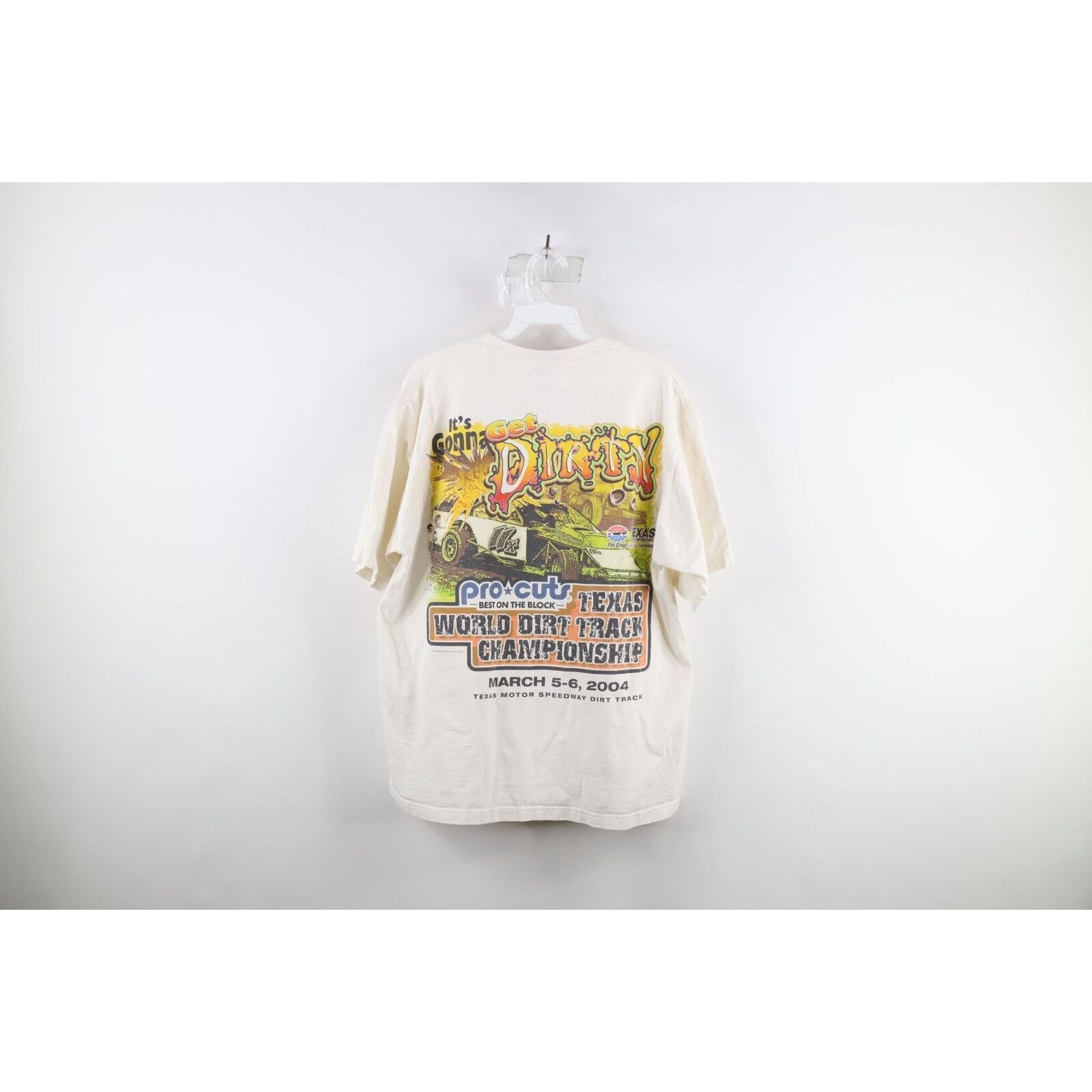 Vintage Vintage Y2K 2004 Texas Motor Speedway Dirt Racing T-Shirt Size US XL / EU 56 / 4 - 11 Thumbnail