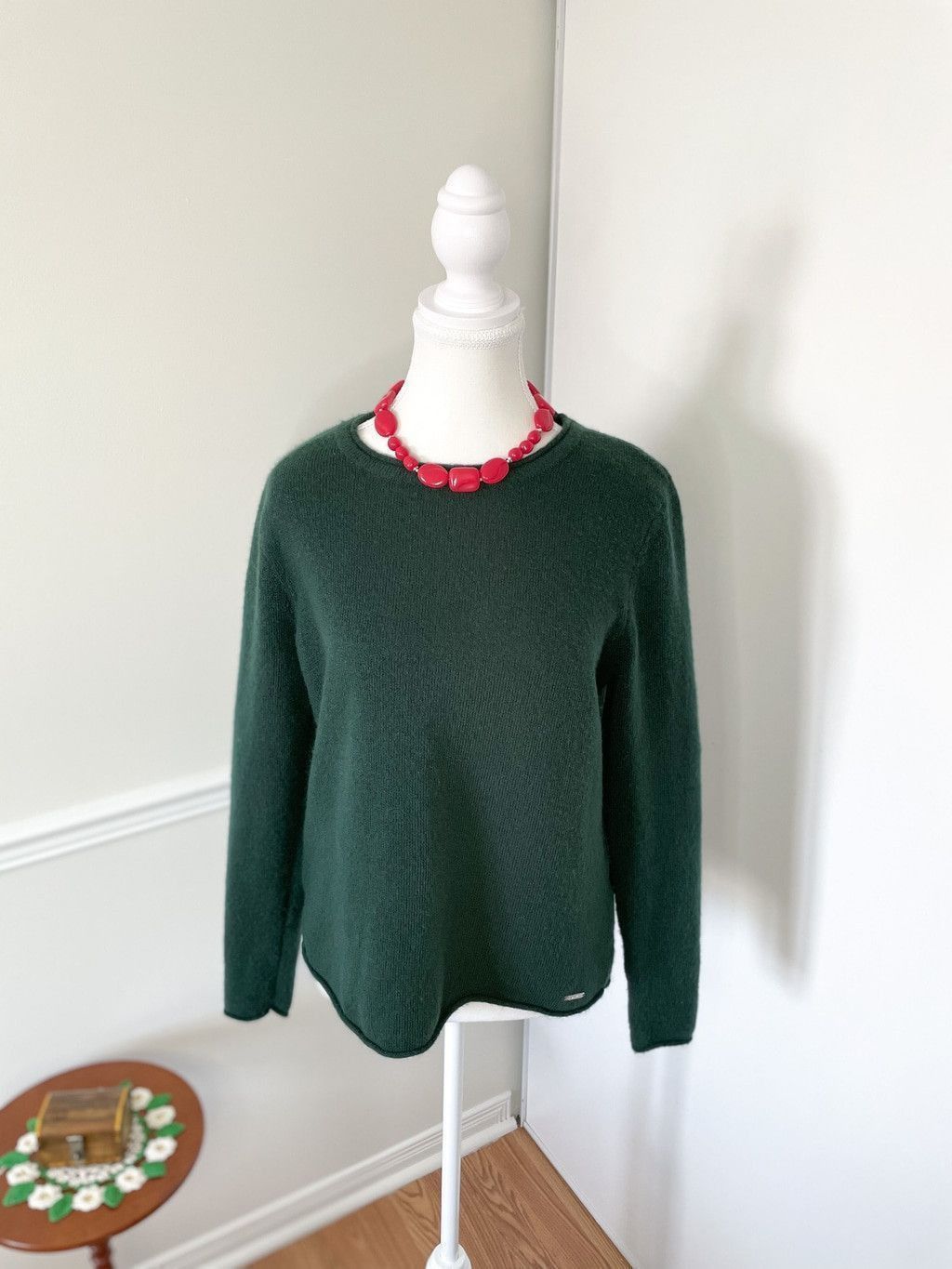 Calvin Klein Calvin Klein Crewneck Stretchy Forest Green Sweater S Size S / US 4 / IT 40 - 1 Thumbnail