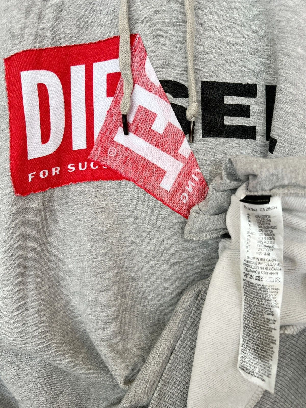 Diesel Diesel Box Logo Baggy Boxy Grey Hoodie Size US M / EU 48-50 / 2 - 6 Thumbnail