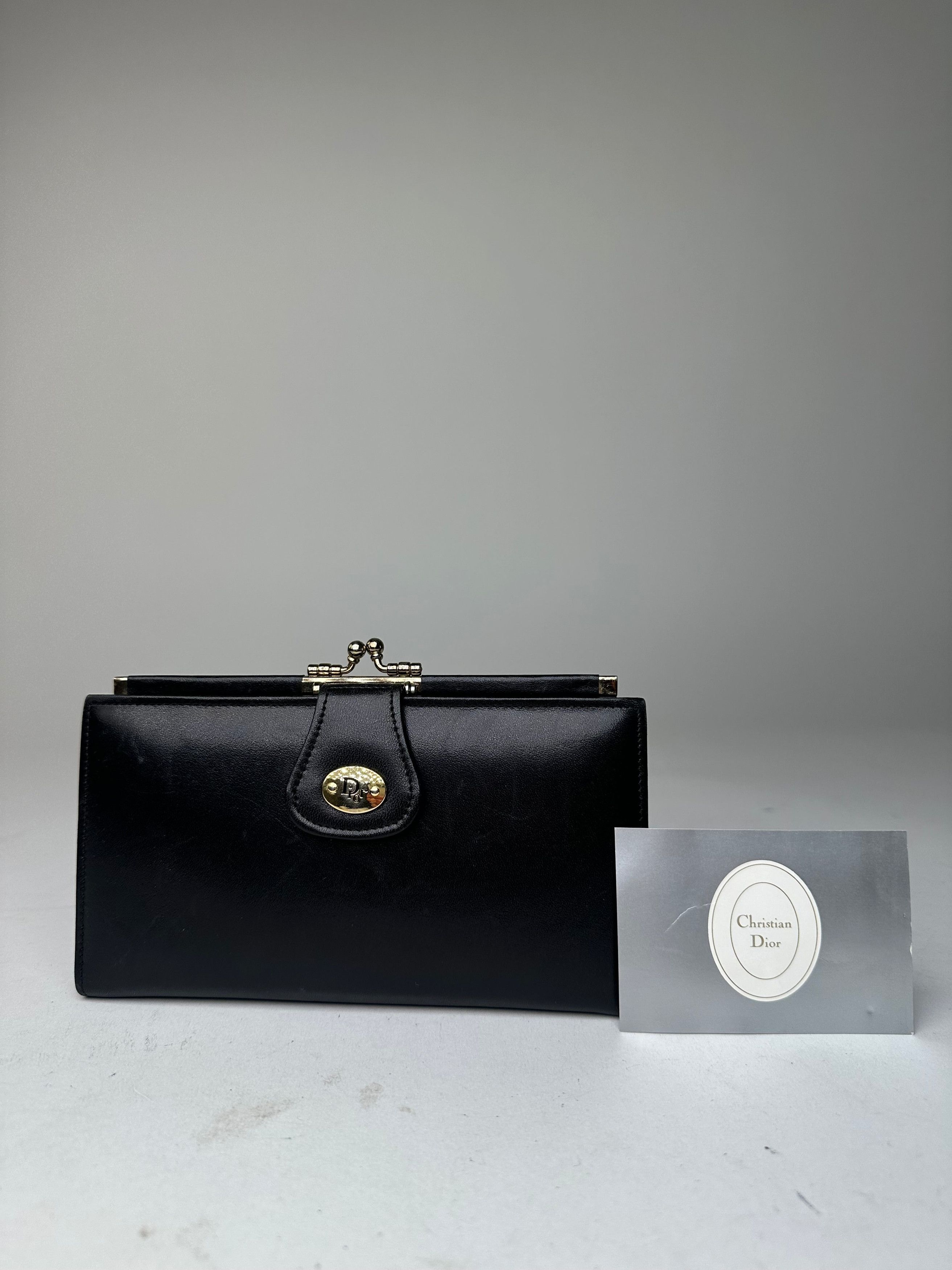 Dior Vintage Leather Wallet Black Size ONE SIZE - 1 Thumbnail