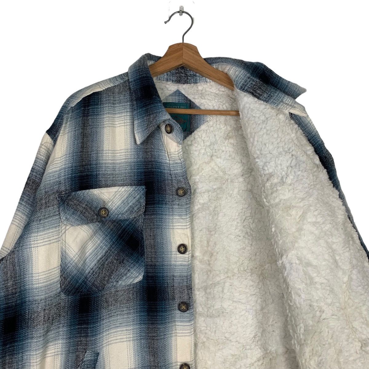 Japanese Brand BAYLEAF Shadow Plaid Checked Tartan Sherpa Jacket #0066-C4 Size US L / EU 52-54 / 3 - 11 Thumbnail