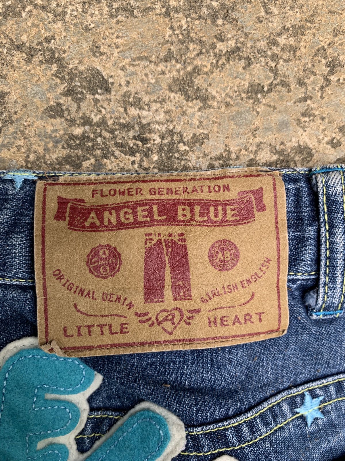 Angel Blue × Japanese Brand 2000s Angel Blue Japan Starts Dot Spell Out Embroidery Jeans Size 26" / US 2 / IT 38 - 5 Thumbnail