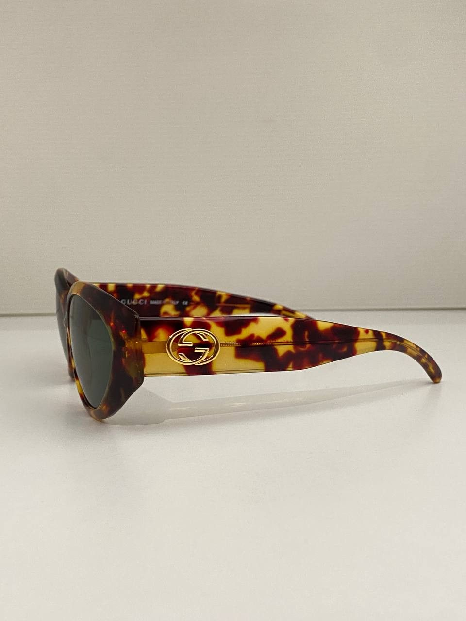 Gucci Gucci GG Gold Logo Leopard Retro Oval Vintage Sunglasses Y2K Size ONE SIZE - 8 Thumbnail