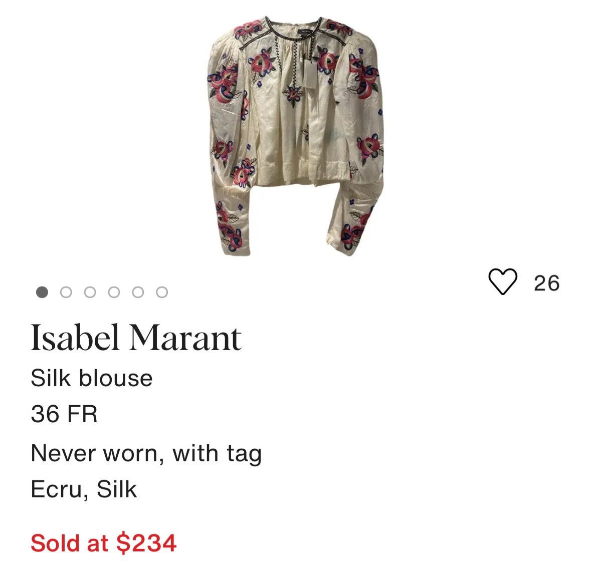 Isabel Marant Isabel Marant Ciameli Embroidered Floral Silk Blouse Size M / US 6-8 / IT 42-44 - 18 Thumbnail