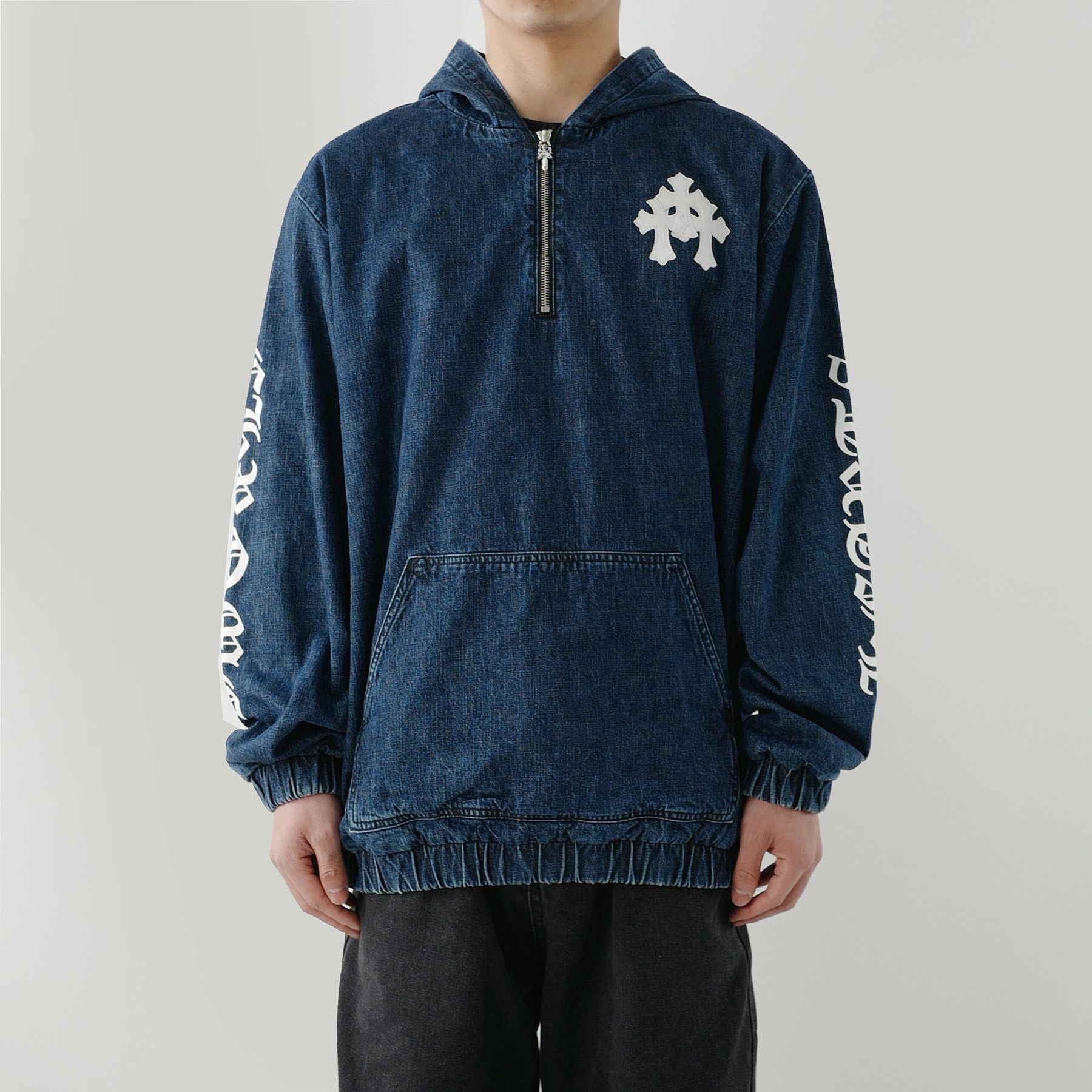 Chrome Hearts Chrome Hearts Leather Triple Cross Denim Quarter-Zip Jacket Size US M / EU 48-50 / 2 - 14 Thumbnail