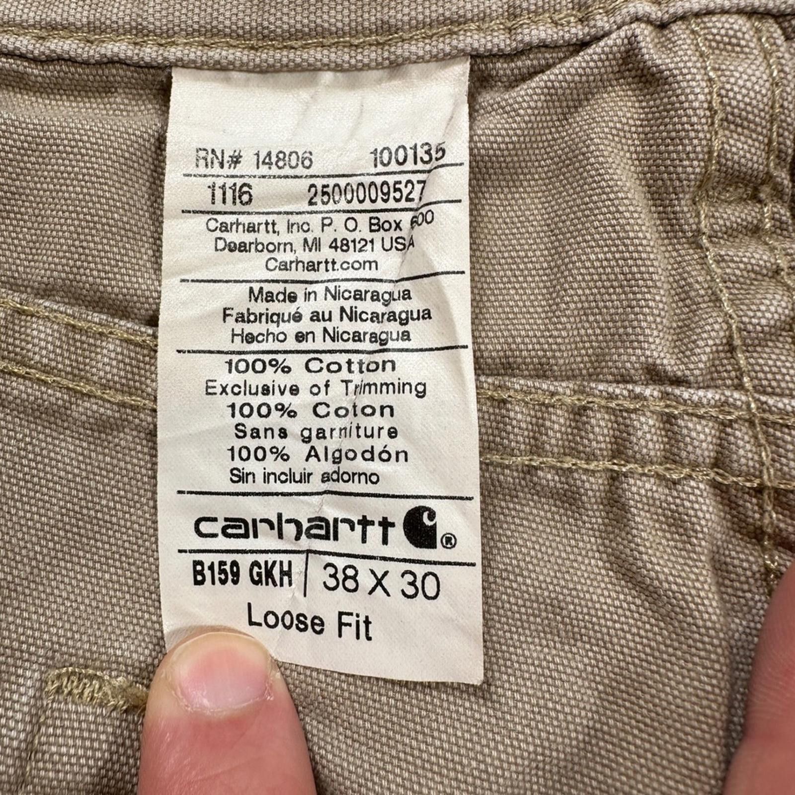 Carhartt Carhartt B159 Loose Fit Canvas Work Pants Men's 38x30 Khaki Size US 38 / EU 54 - 5 Thumbnail