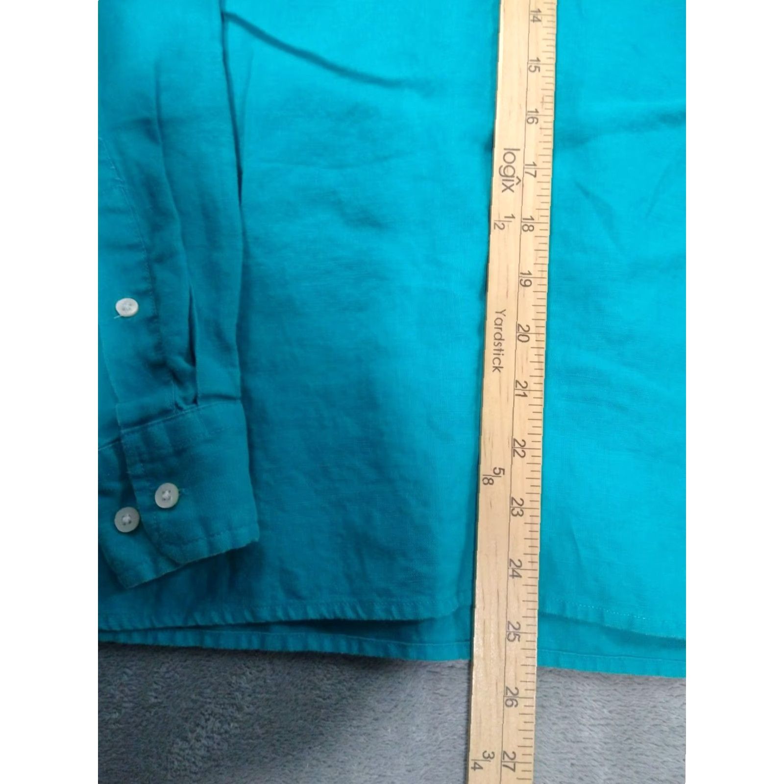 Ralph Lauren Ralph Lauren Shirt Womens M Teal Blue Linen Tunic Roll Tab Long Sleeve Boho Size M / US 6-8 / IT 42-44 - 4 Thumbnail