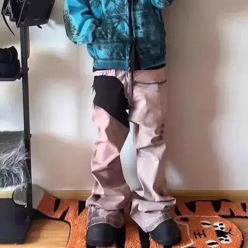 Japanese Brand Ribbons Dirty Washed Baggy Jeans Pants streetwear y2k Size US 34 / EU 50 - 2 Thumbnail