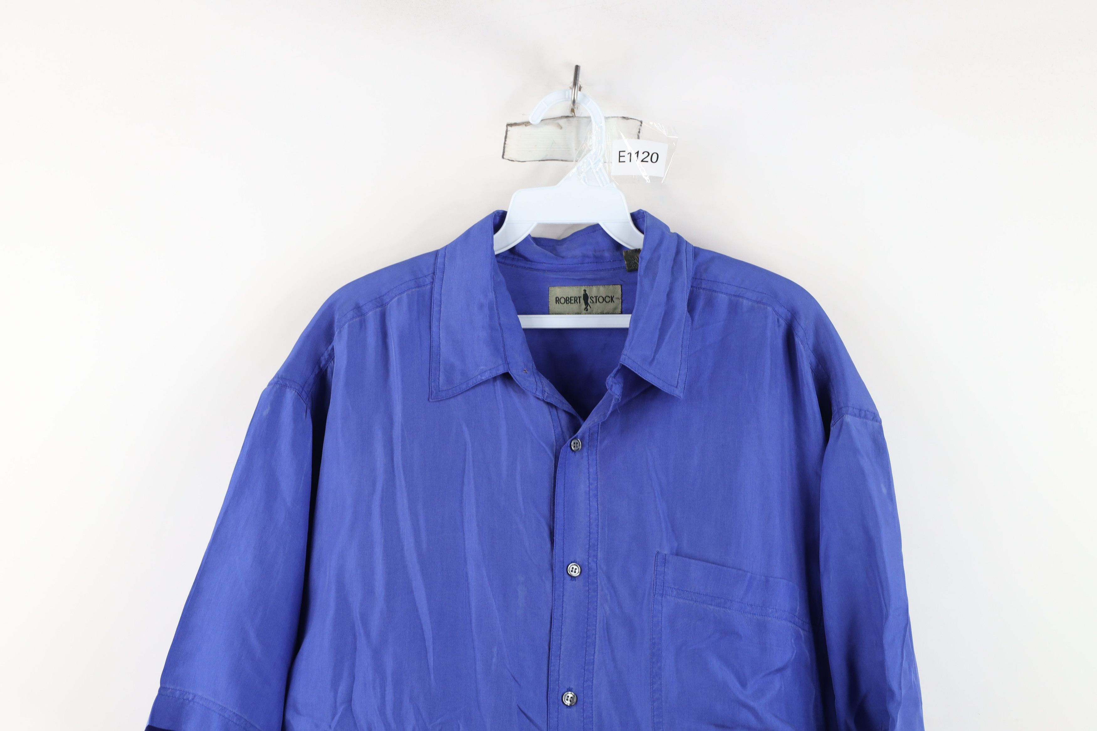 Vintage Vintage 90s Streetwear Silk Baggy Fit Button Shirt Blue Size US XL / EU 56 / 4 - 2 Thumbnail